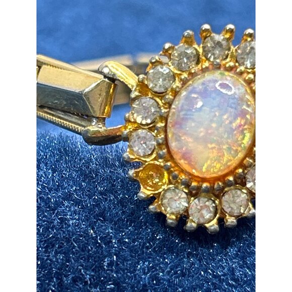 Vintage Gold Opal & Diamond Bracelet - Picture 6 of 8